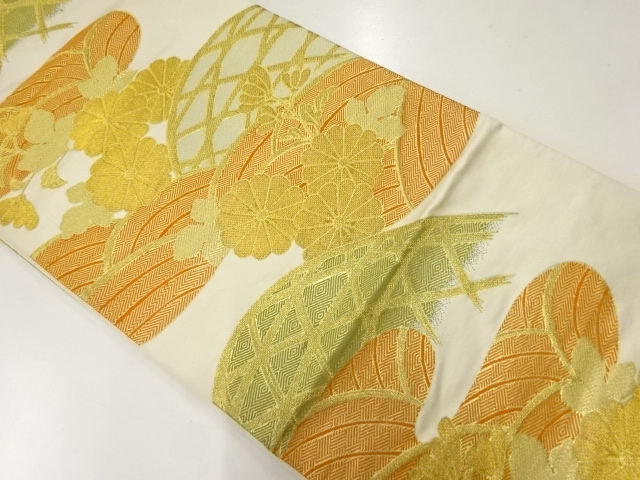 アンティーク　光悦垣模様織出し袋帯（材料）